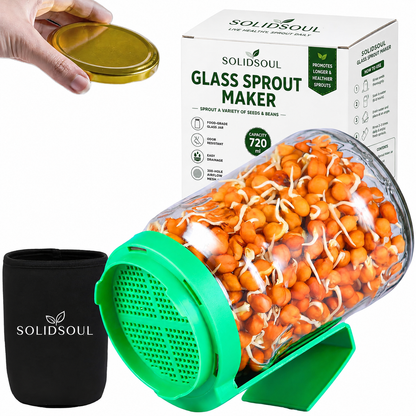 Sprout Maker Jar with Drain Lid & Stand